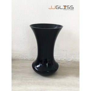 BLACK-H0925-32TL - Black Handmade Colour Vase